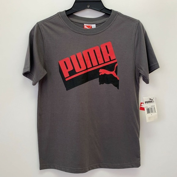 Puma Other - Puma Sport Lifestyle Boys Shirt Small Gray Red Black NWT